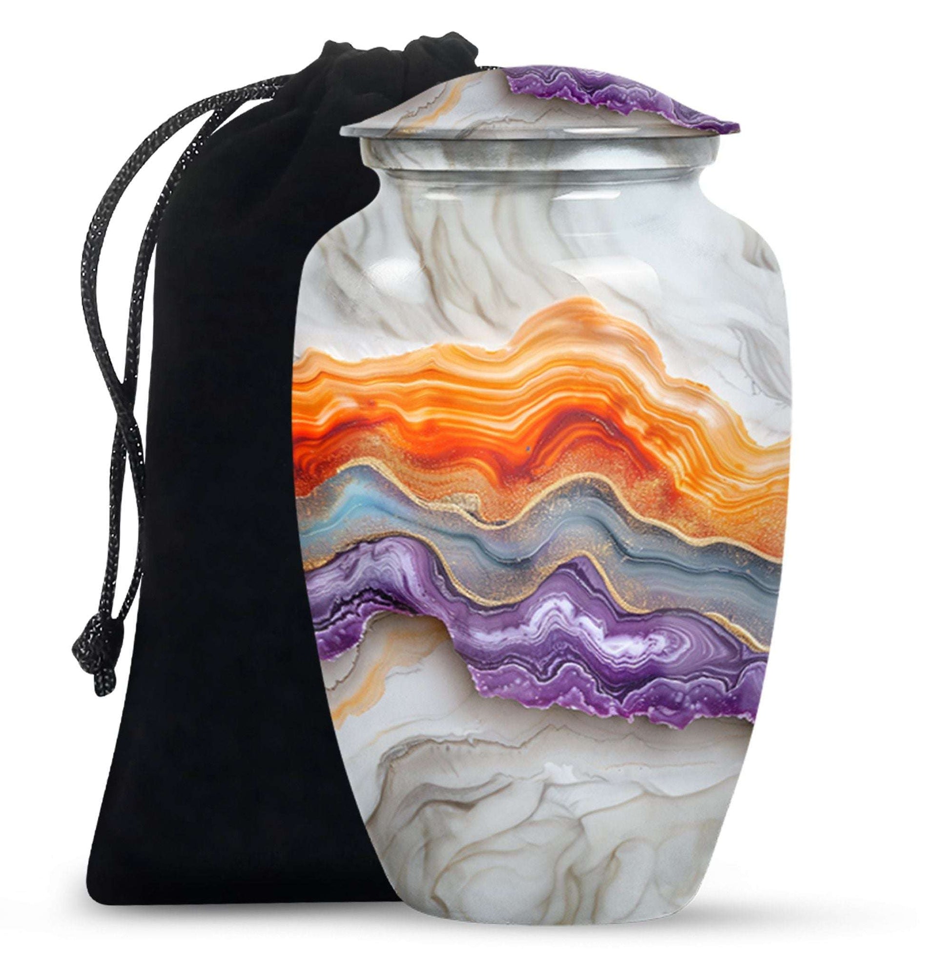 Vibrant Swirl Urn, classic urn for cremation ashes.