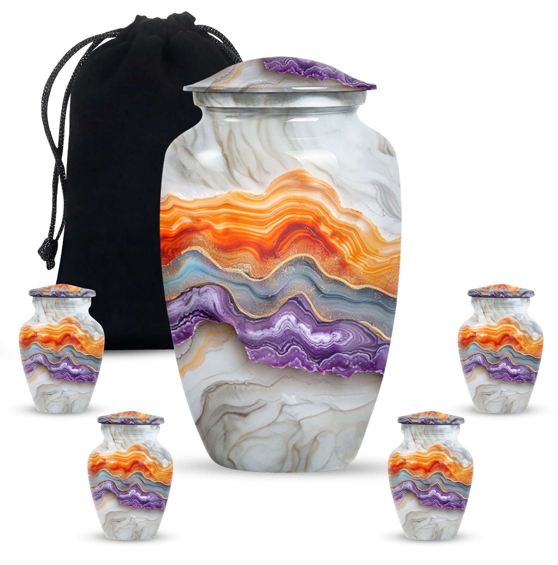 Vibrant Swirl Urn, classic urn for cremation ashes.