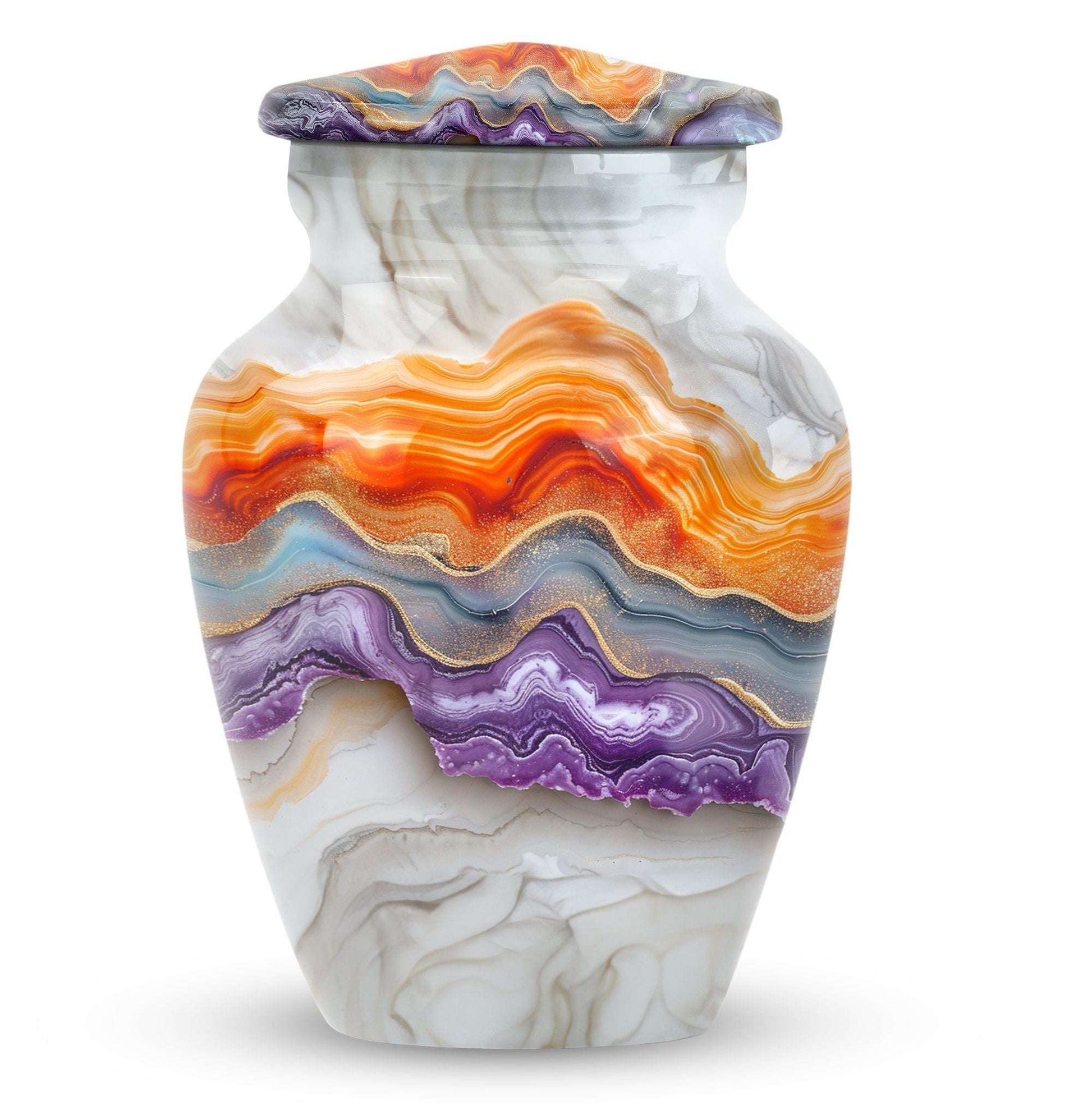 Vibrant Swirl Urn, classic urn for cremation ashes.