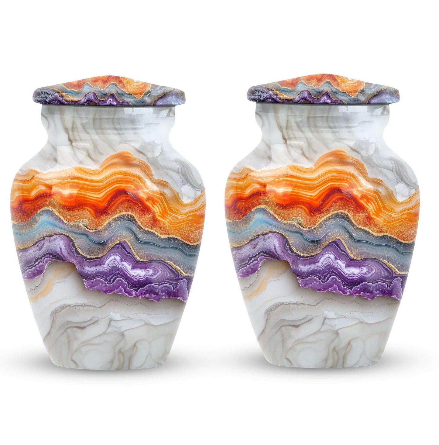 Vibrant Swirl Urn, classic urn for cremation ashes.