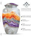 Vibrant Swirl Urn, classic urn for cremation ashes.