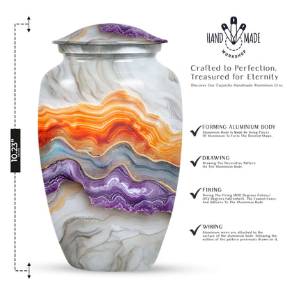Vibrant Swirl Urn, classic urn for cremation ashes.