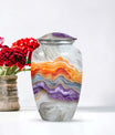 Vibrant Swirl Urn, classic urn for cremation ashes.