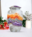 Vibrant Swirl Urn, classic urn for cremation ashes.