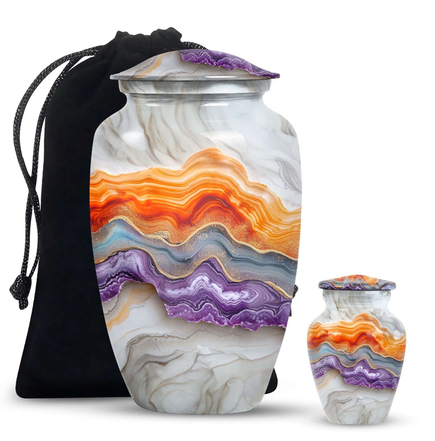 Vibrant Swirl Urn, classic urn for cremation ashes.