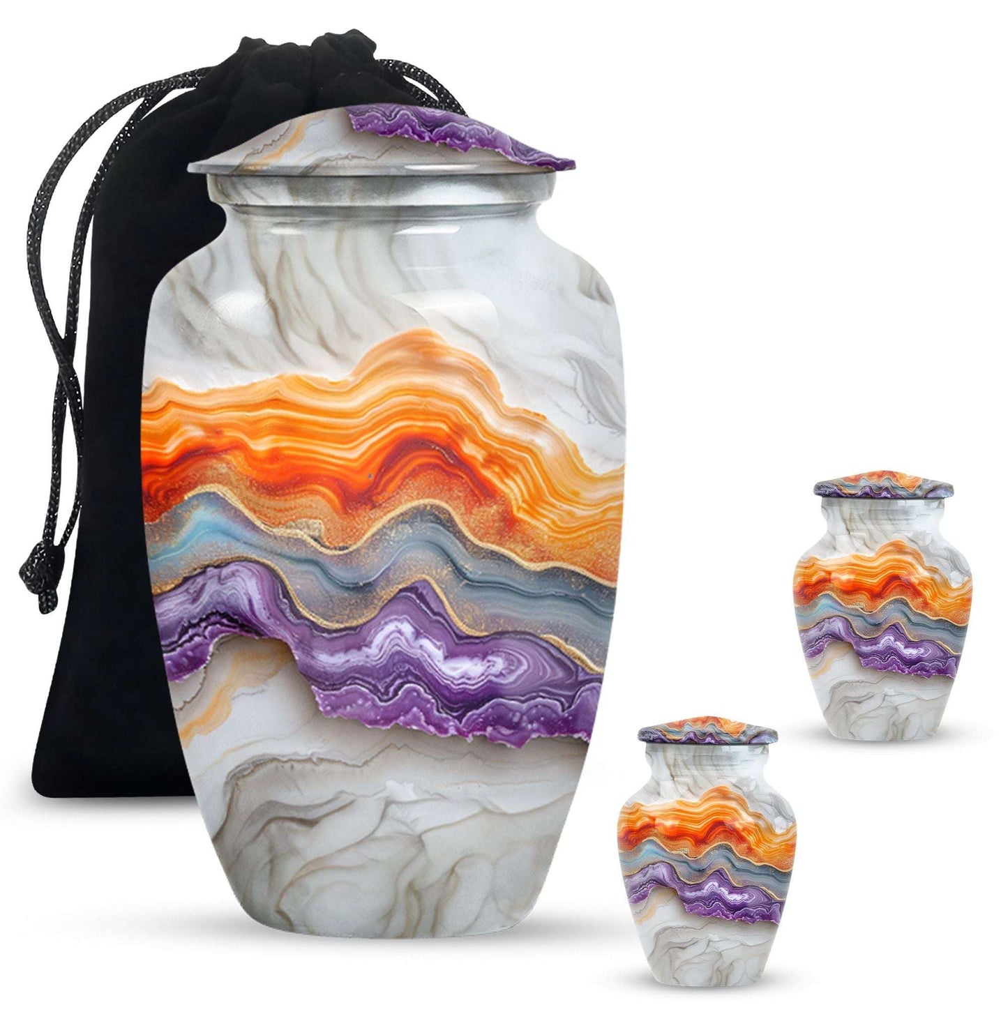 Vibrant Swirl Urn, classic urn for cremation ashes.