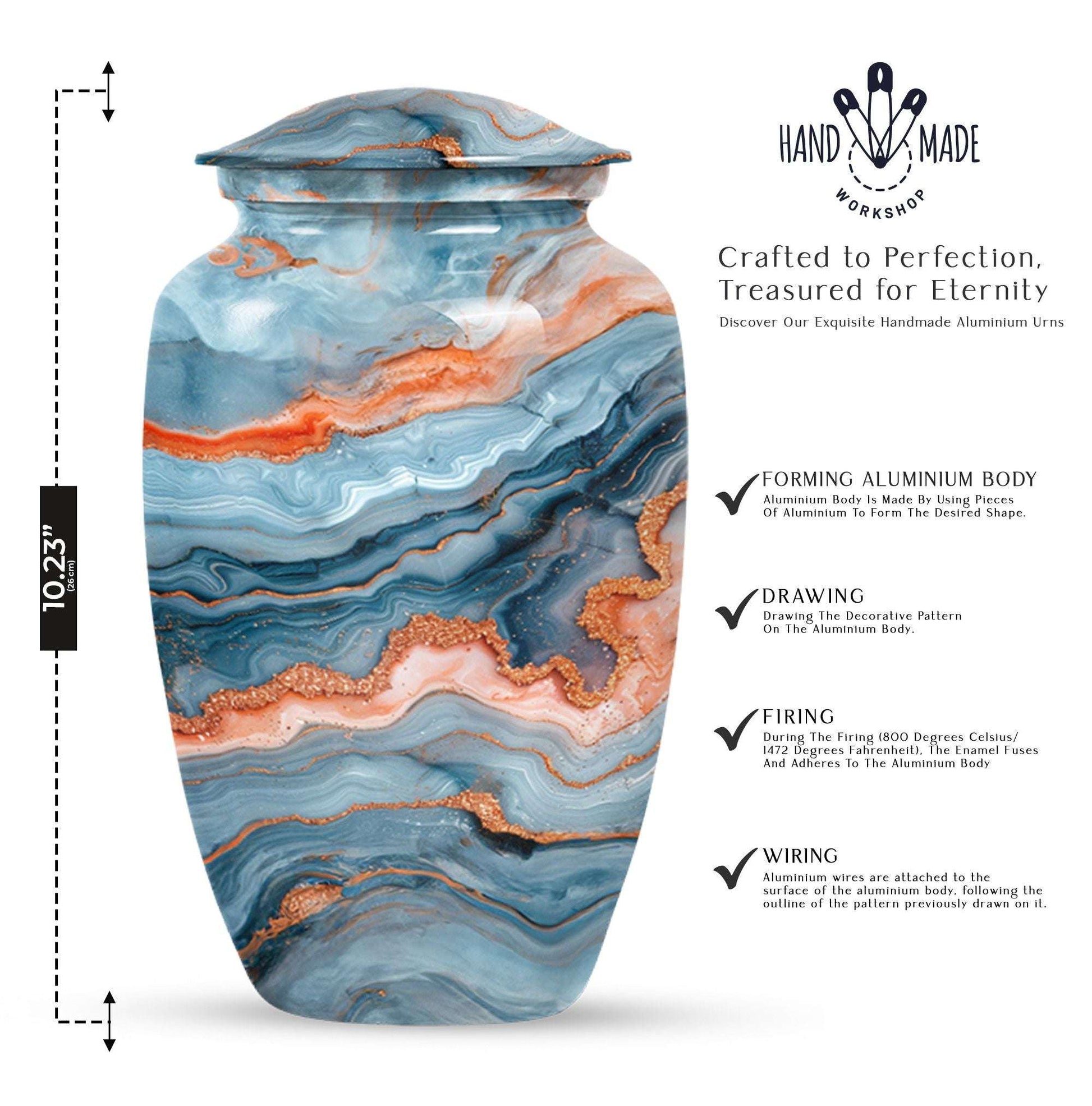 classic large urn for burial ashes, with personalization.
