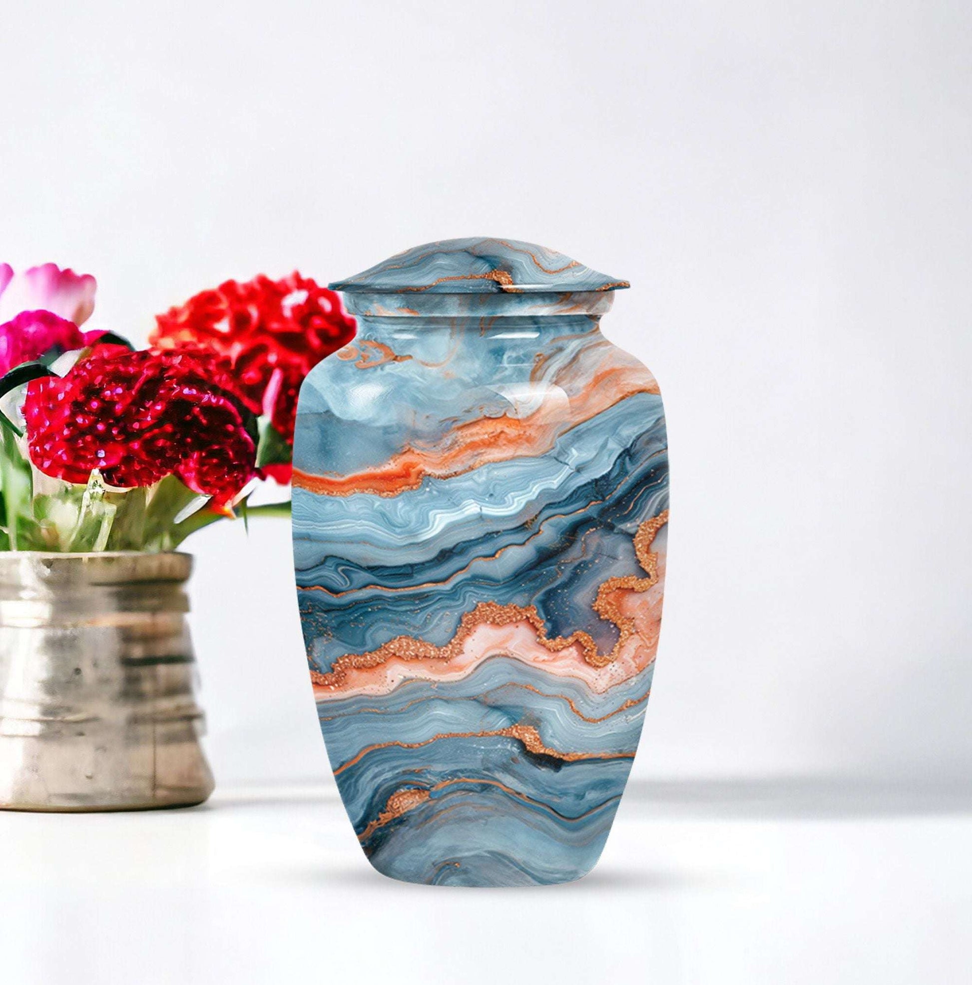 classic large urn for burial ashes, with personalization.