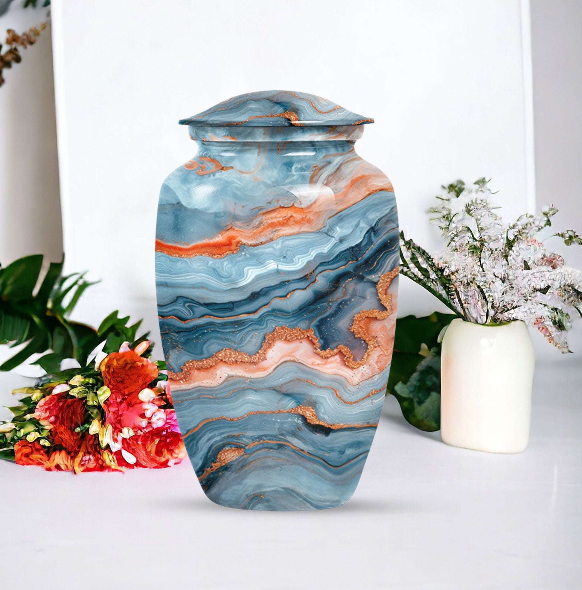 classic large urn for burial ashes, with personalization.
