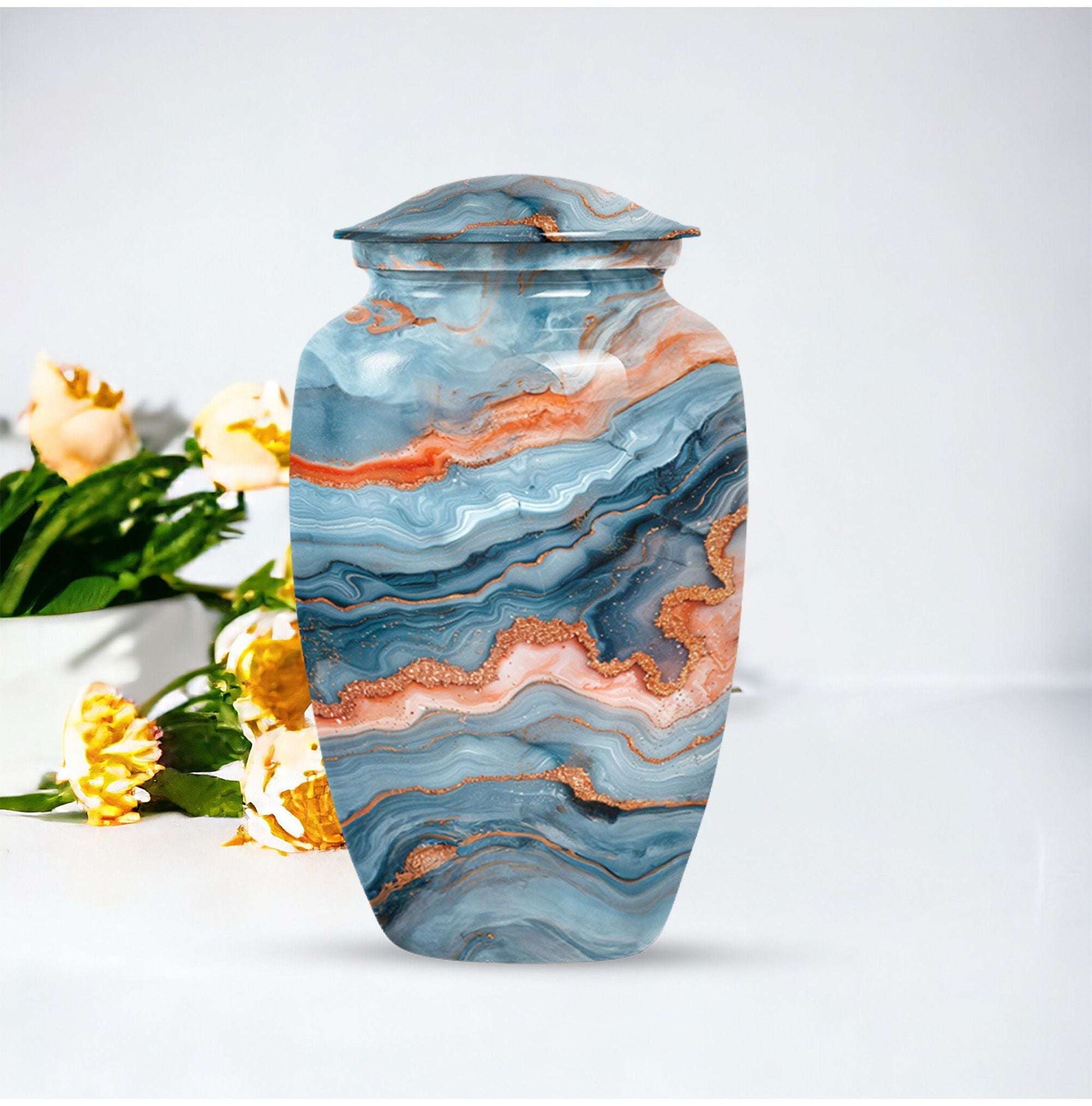 classic large urn for burial ashes, with personalization.