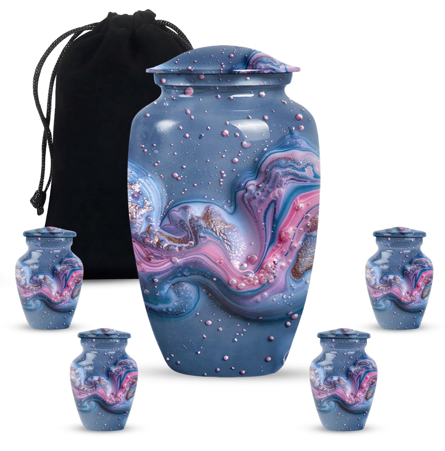 Classic Abstract Aluminium Urn for ground burial.