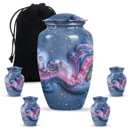 Classic Abstract Aluminium Urn for ground burial.