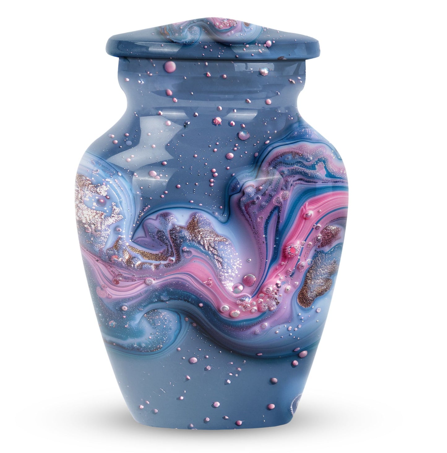 Classic Abstract Aluminium Urn for ground burial.