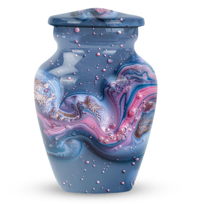 Classic Abstract Aluminium Urn for ground burial.