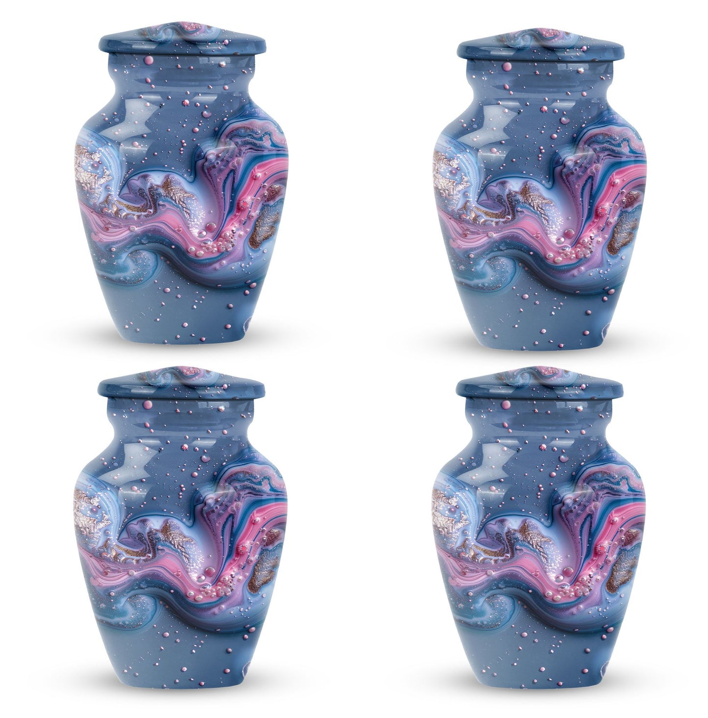 Classic Abstract Aluminium Urn for ground burial.