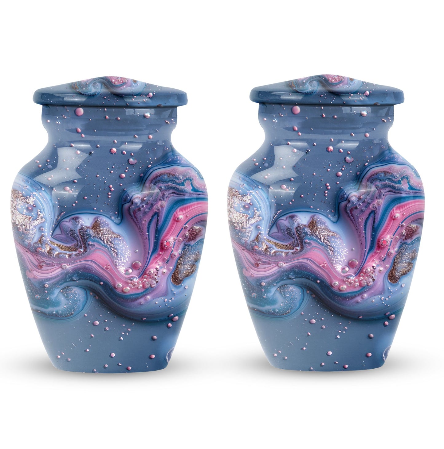 Classic Abstract Aluminium Urn for ground burial.