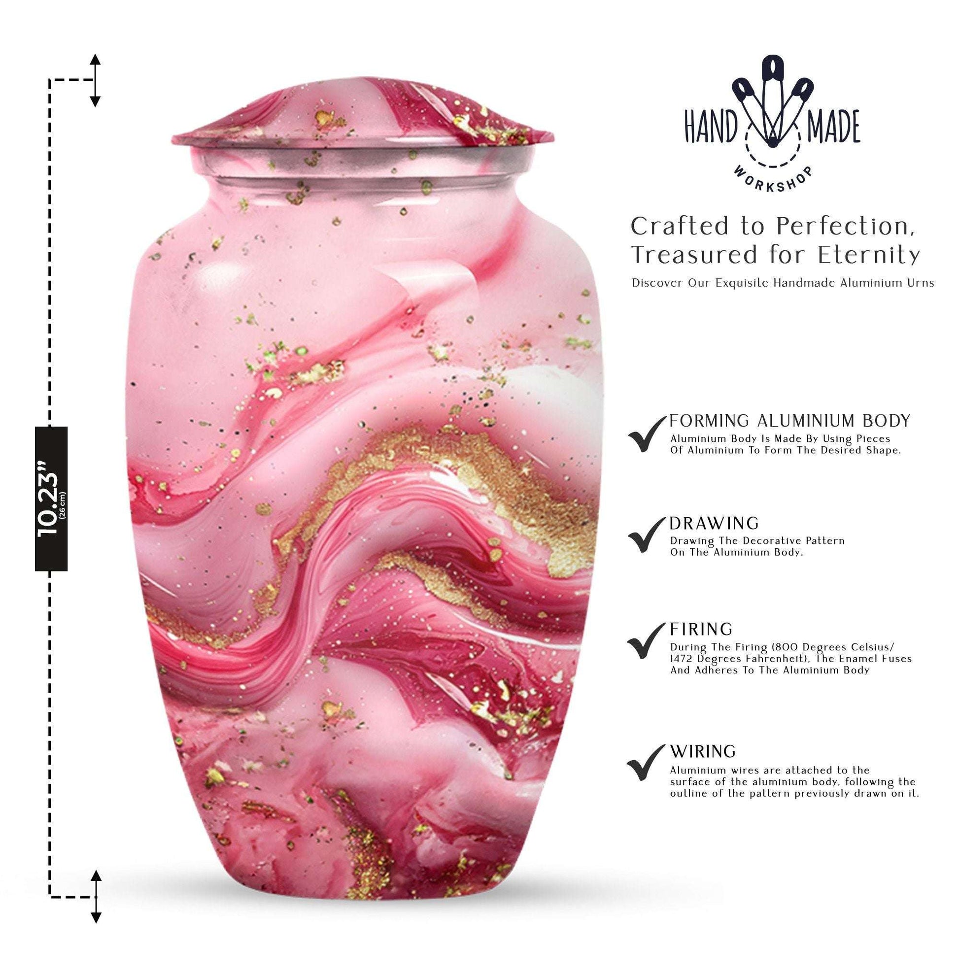 10-inch abstract designed classic cremation large urn