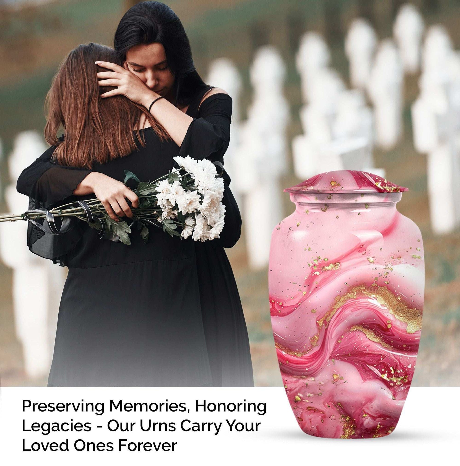 10-inch abstract designed classic cremation large urn