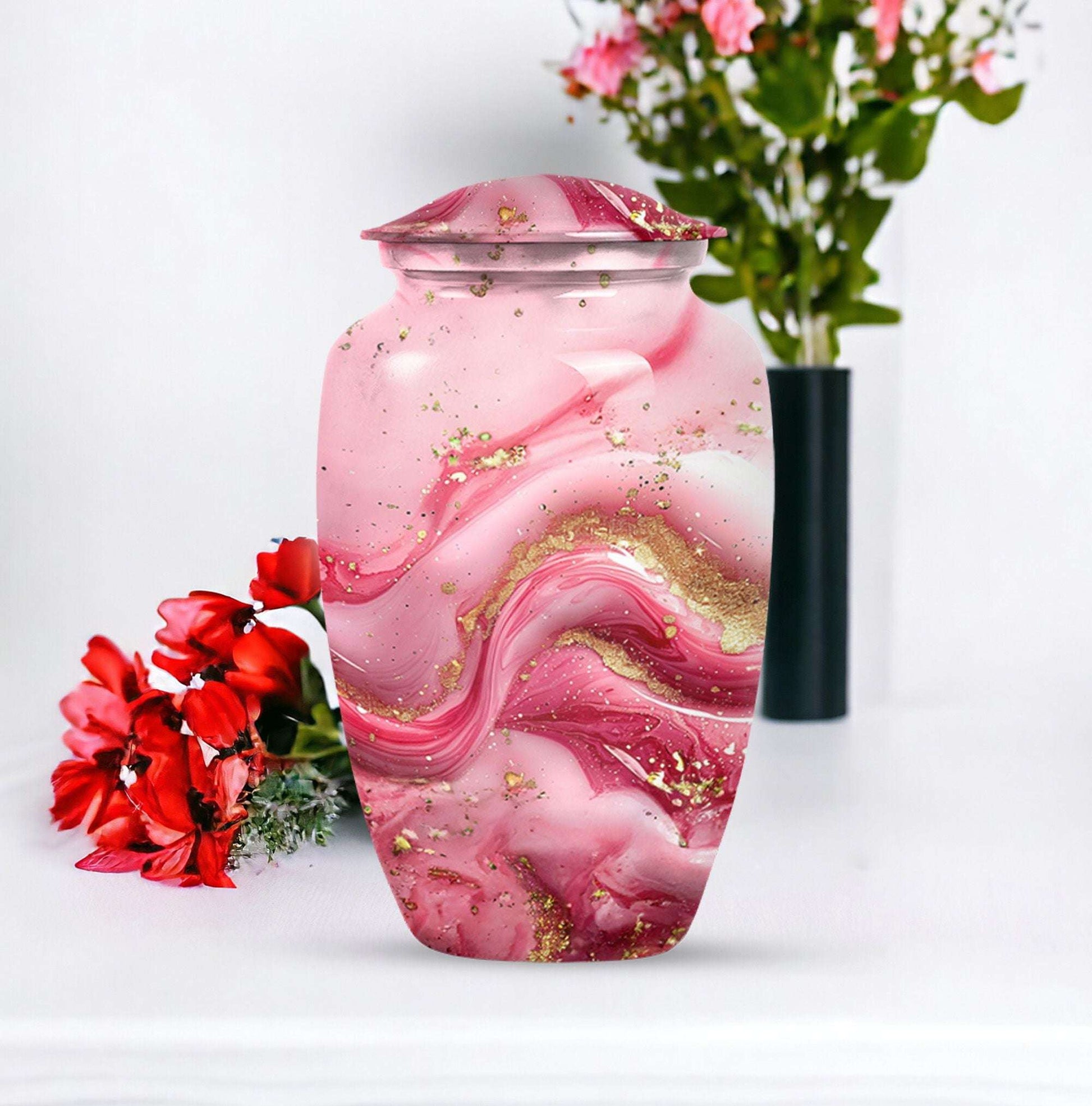 10-inch abstract designed classic cremation large urn