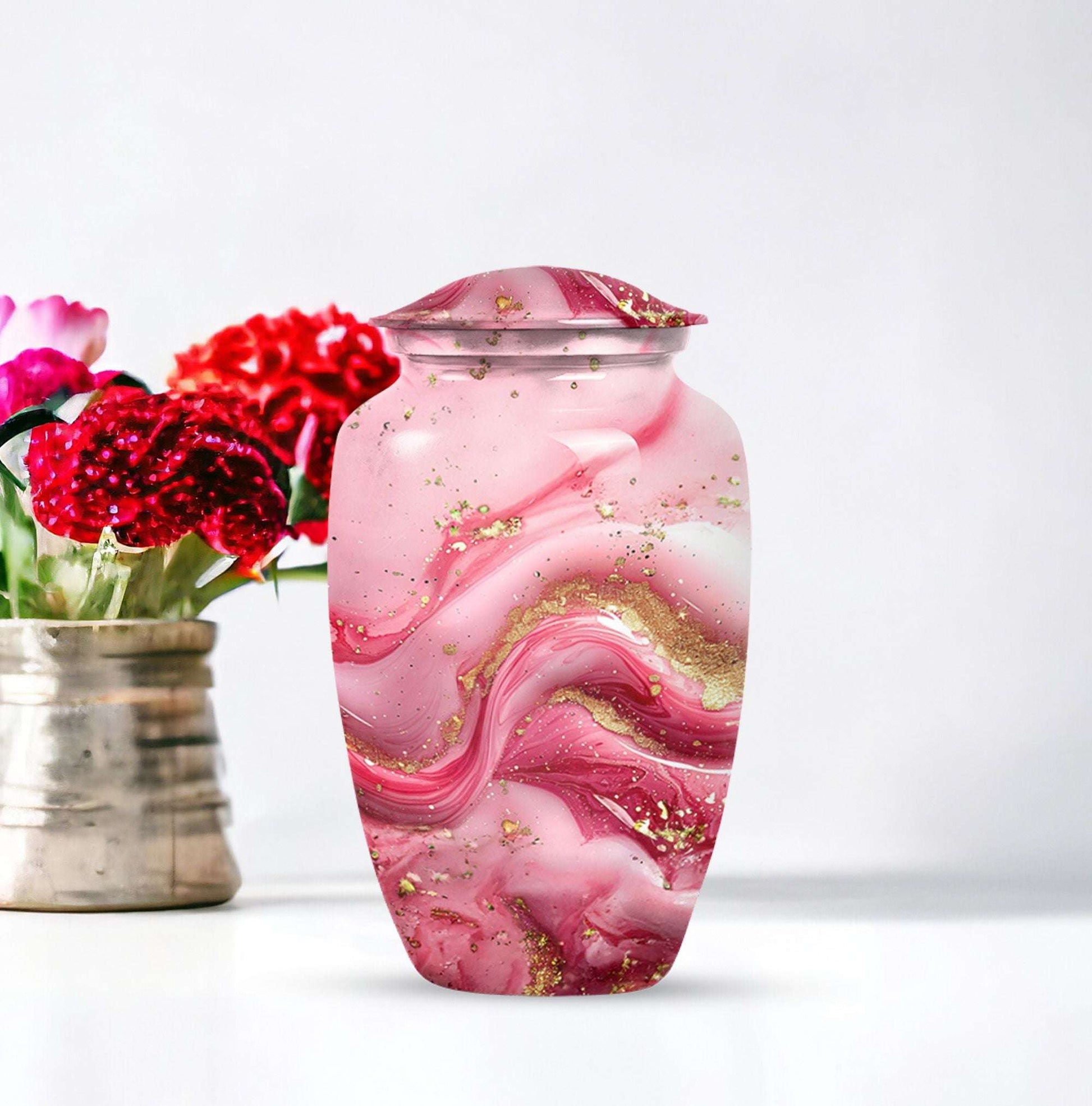 10-inch abstract designed classic cremation large urn