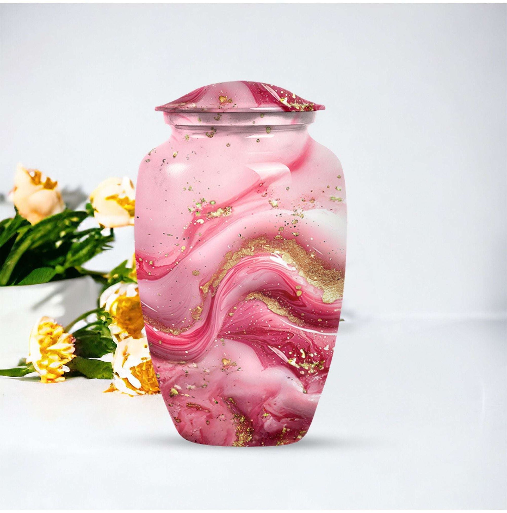 10-inch abstract designed classic cremation large urn