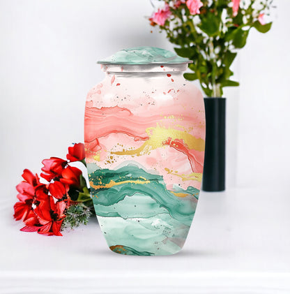 Classic 10 inch abstract urn, for adult ashes