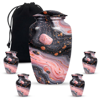 Classic 10-inch Abstract Urn, large cremation urn for human ashes