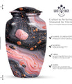 Classic 10-inch Abstract Urn, large cremation urn for human ashes