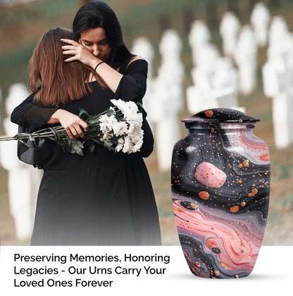 Classic 10-inch Abstract Urn, large cremation urn for human ashes