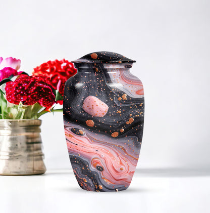 Classic 10-inch Abstract Urn, large cremation urn for human ashes