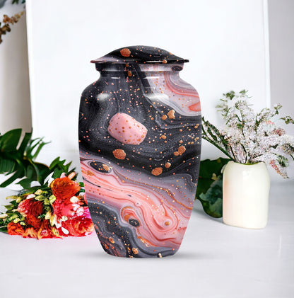Classic 10-inch Abstract Urn, large cremation urn for human ashes