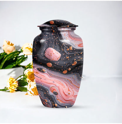Classic 10-inch Abstract Urn, large cremation urn for human ashes