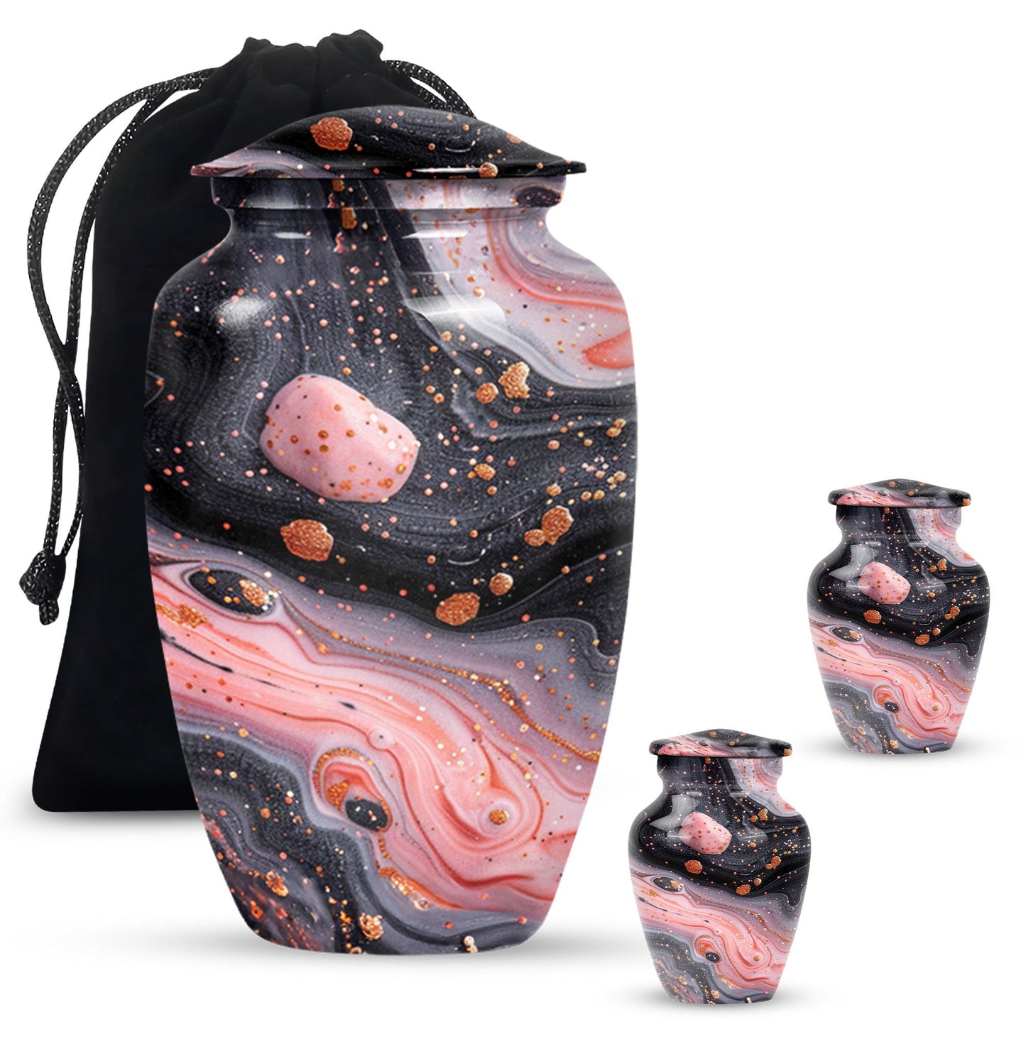 Classic 10-inch Abstract Urn, large cremation urn for human ashes