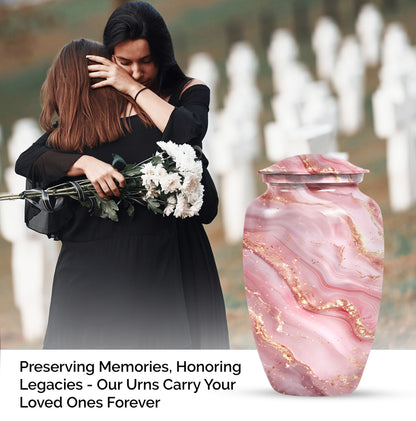 Abstract Urn with classic design for women's cremation.