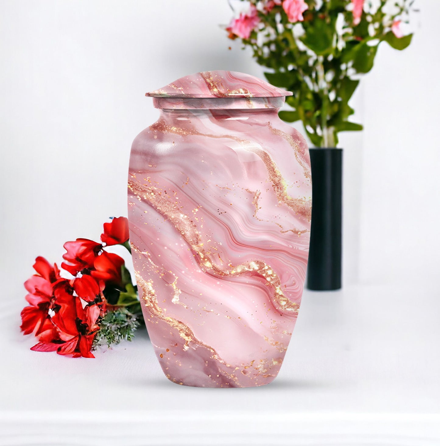 Abstract Urn with classic design for women's cremation.