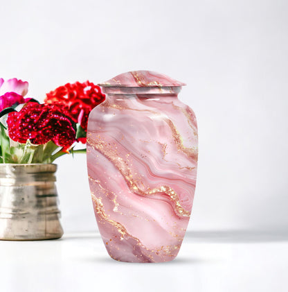 Abstract Urn with classic design for women's cremation.