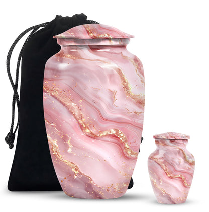 Abstract Urn with classic design for women's cremation.