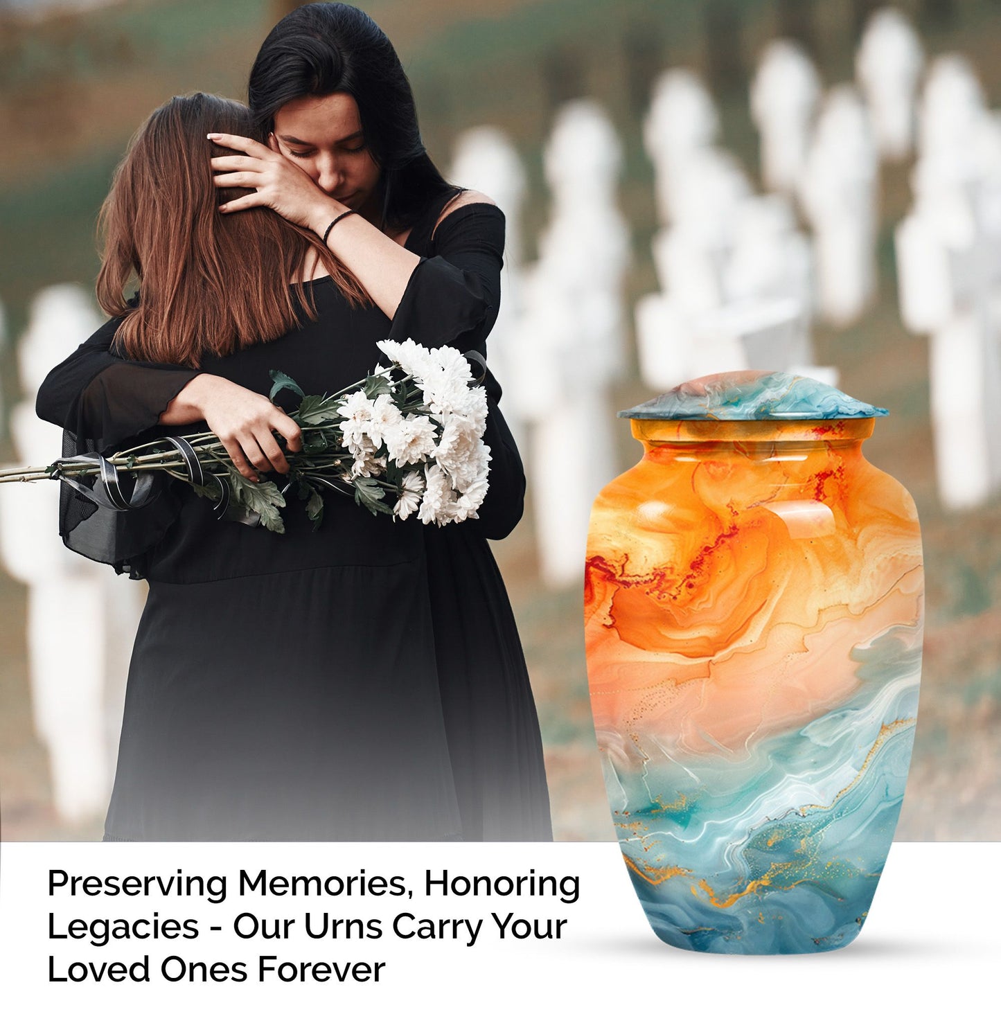 colourful swirl urn