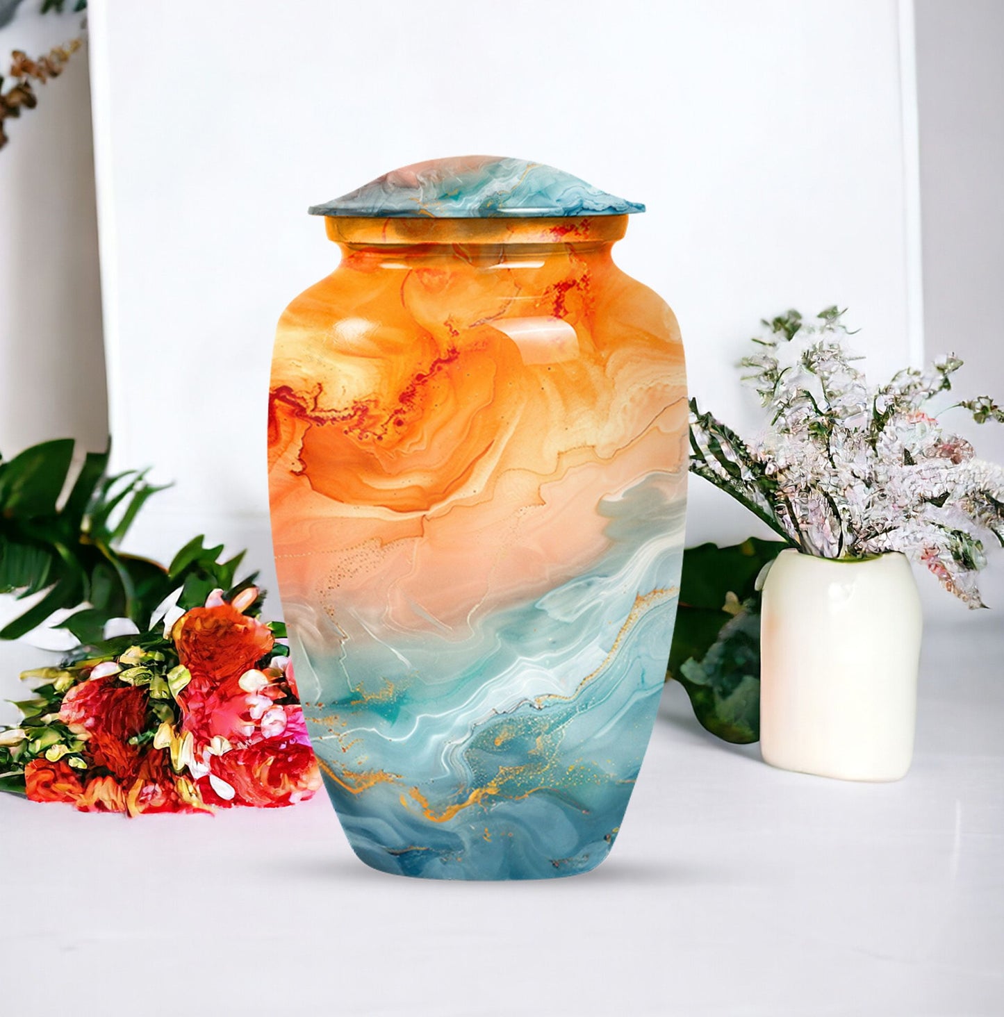 colourful swirl urn