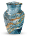10-inch colourful swirl urn, classic design for adult ashes.