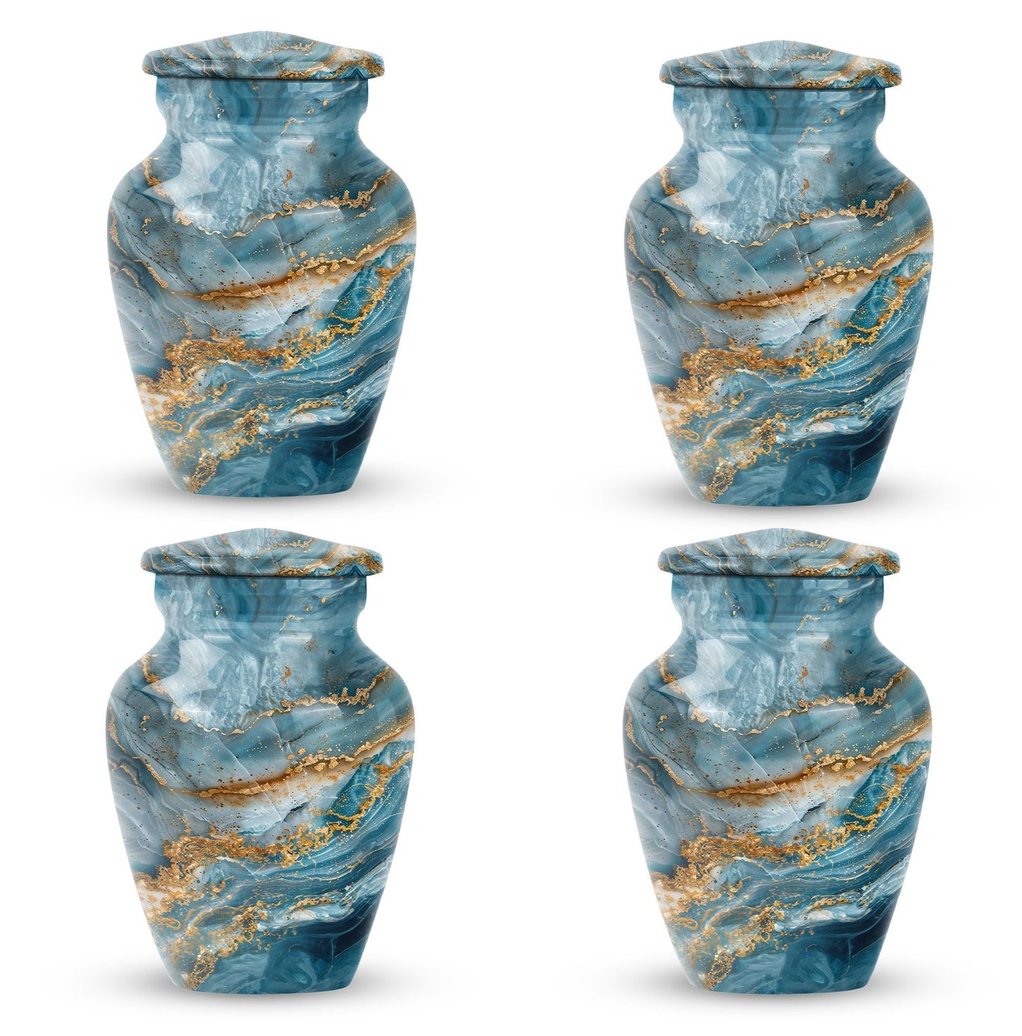10-inch colourful swirl urn, classic design for adult ashes.