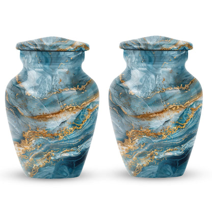 10-inch colourful swirl urn, classic design for adult ashes.