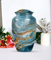 10-inch colourful swirl urn, classic design for adult ashes.