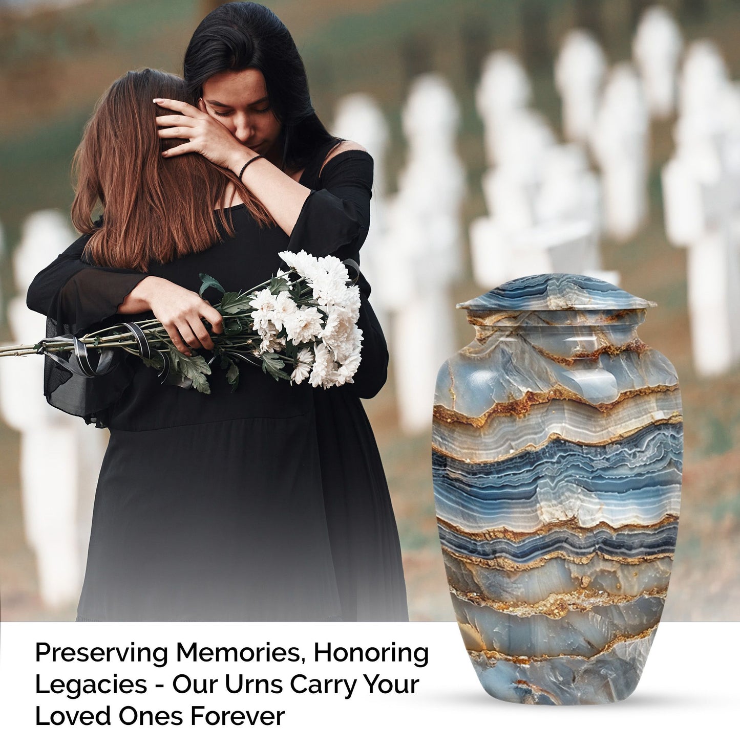 Colourful Swirl Memorial Urn for Mom's Ashes.