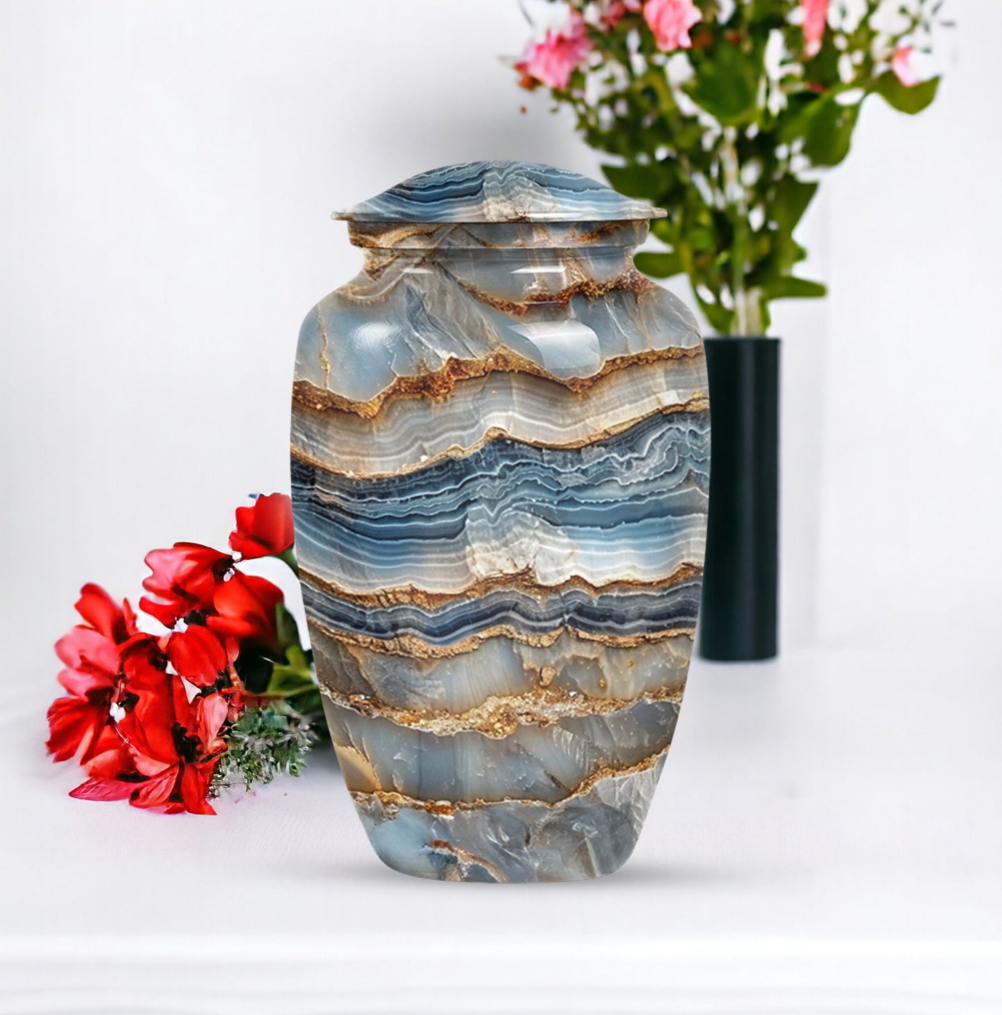 Colourful Swirl Memorial Urn for Mom's Ashes.