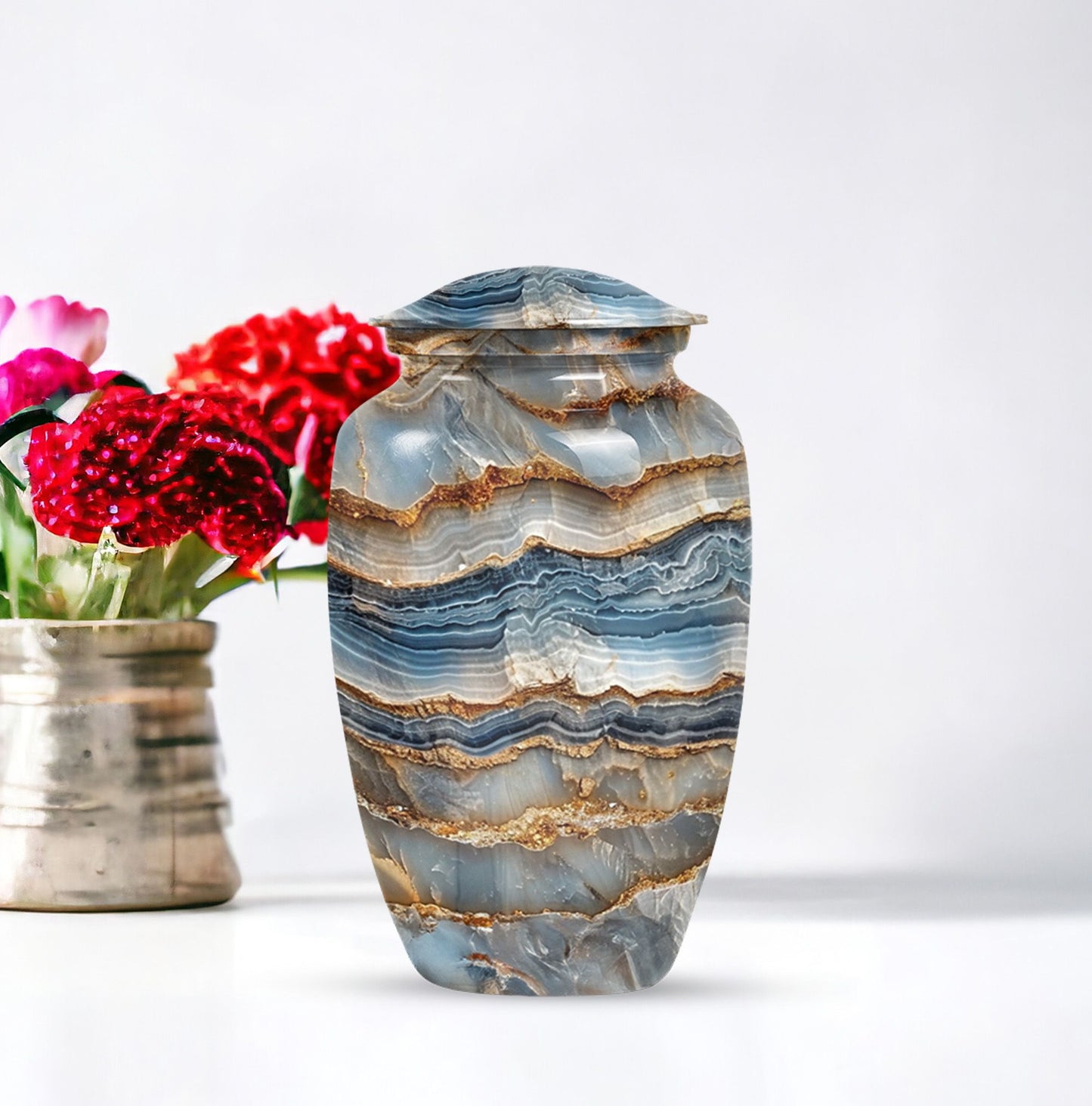 Colourful Swirl Memorial Urn for Mom's Ashes.