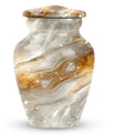 Colourful swirl cremation urn with abstract design for ashes