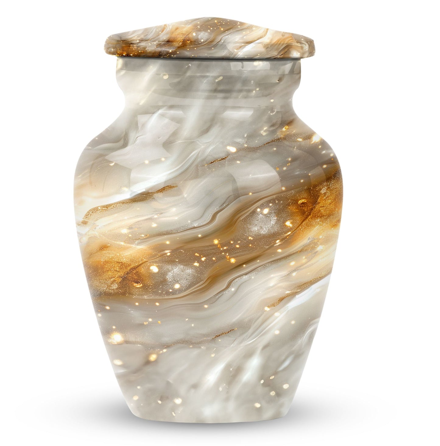 Colourful swirl cremation urn with abstract design for ashes