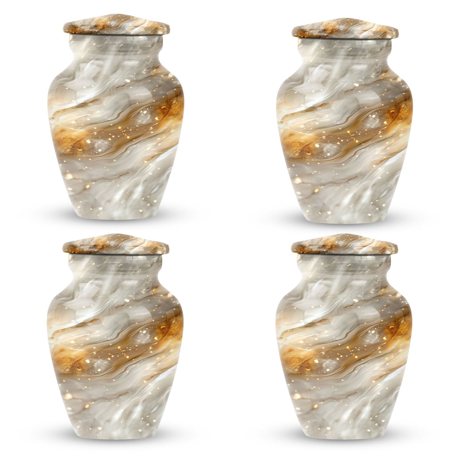 Colourful swirl cremation urn with abstract design for ashes