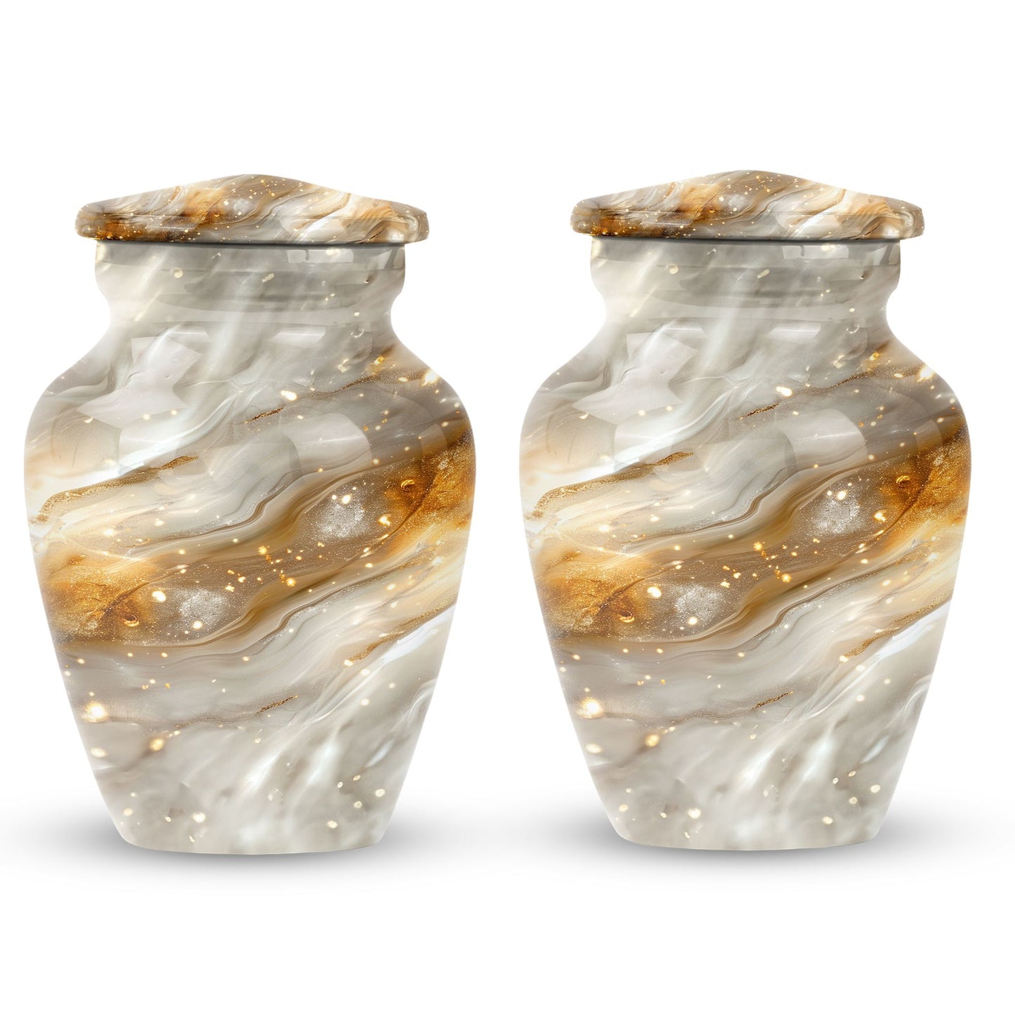 Colourful swirl cremation urn with abstract design for ashes